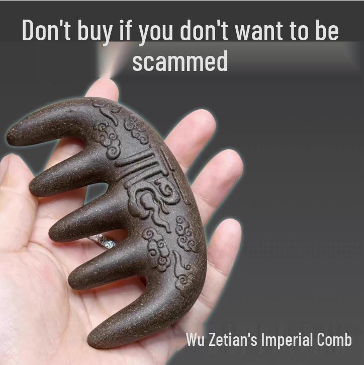 Immediate Wealth He Shou Wu Sandalwood Hair Comb - Traditional Chinese Medicine Massage Comb for Hair Care