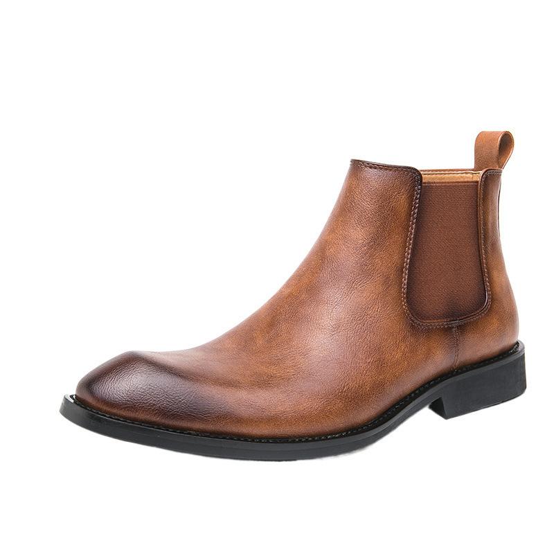 Autumn and Winter New Chelsea Boots Large Size British Leather Shoes Polished Retro Foot Boots