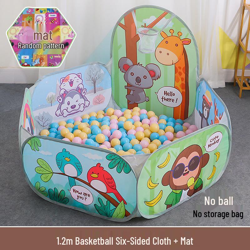Kids' Indoor/Outdoor Ocean Ball Pit Tent with Basketball Hoop