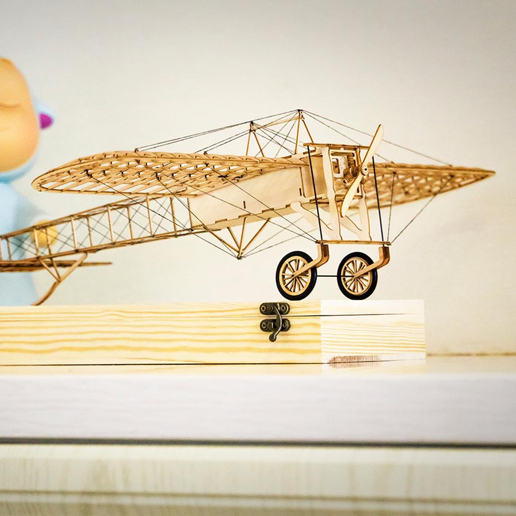 DWH VX14 1:23 Scale 380mm Wingspan Airplane Static Wooden DIY Building Model Bleriot XI Aeroplane 3D Puzzles DIY