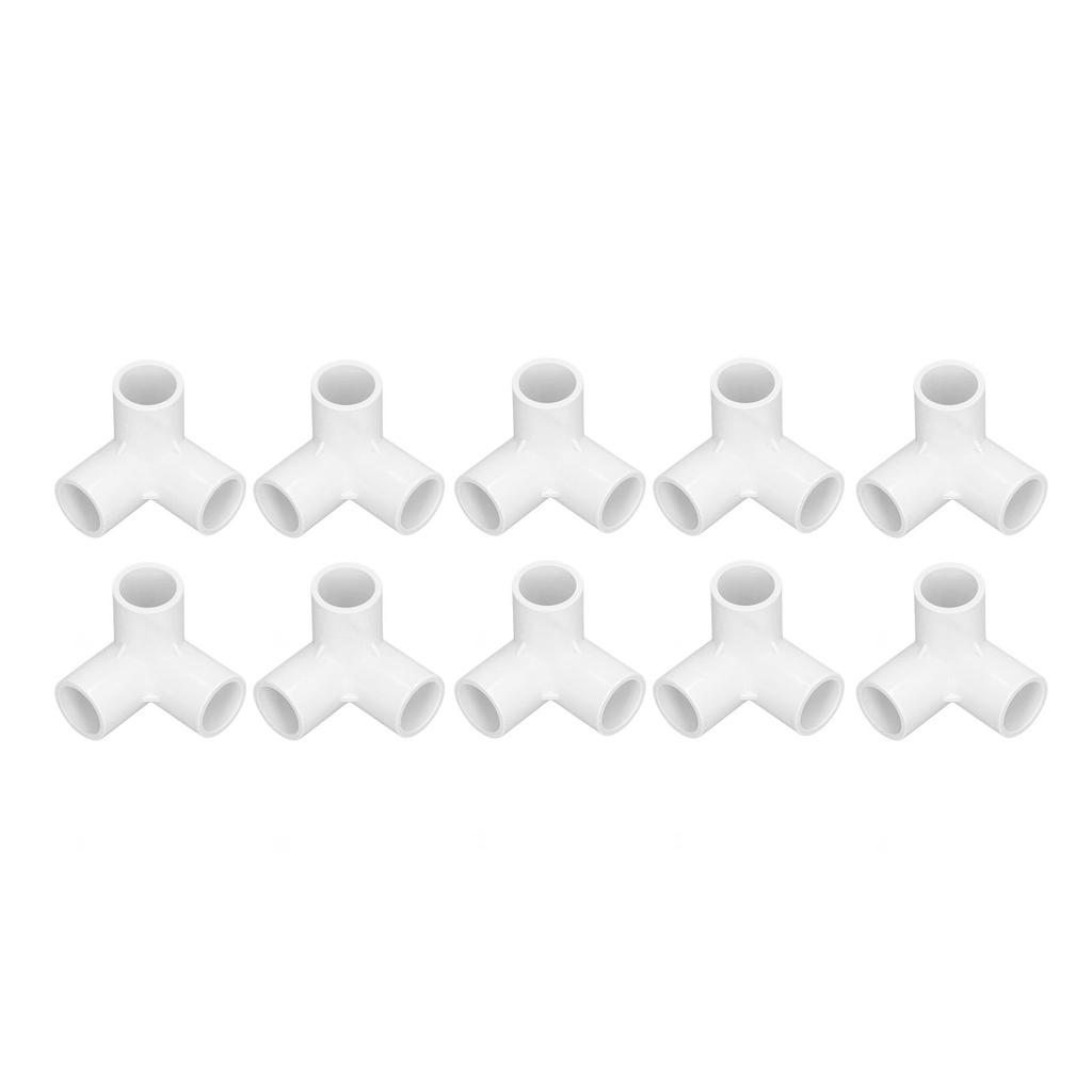 10PCS 3 Way Pipe Fittings PVC Plastic Right Angle Tee Corner Connector 20mm Inner Diameter