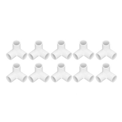 10PCS 3 Way Pipe Fittings PVC Plastic Right Angle Tee Corner Connector 20mm Inner Diameter