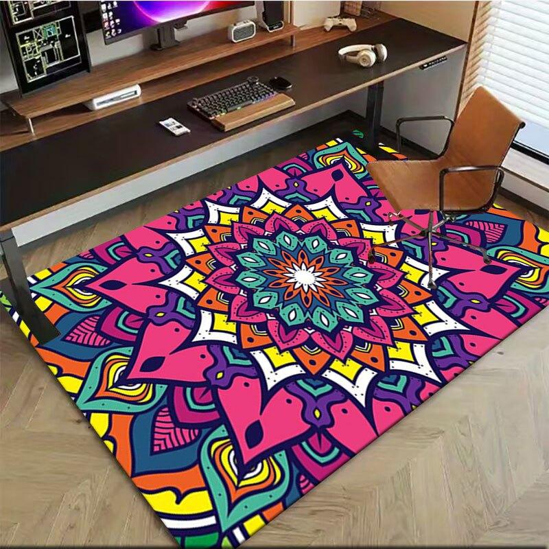 Colorful Mandala Pattern Phone WallpaperOffice Mat Home Decor Office Desk Chair Rugs Chair Carpet for office Chair Mat Gift For Halloween &
