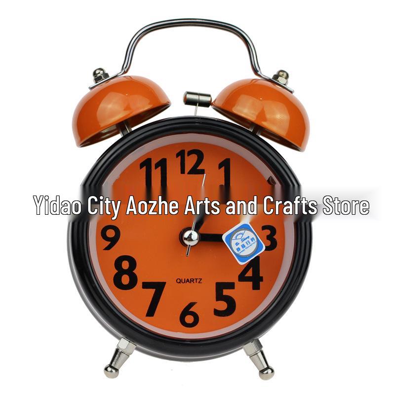 Luminous Silent 3-Inch Metal Bell Alarm Clock with Light - Creative Gift for Students