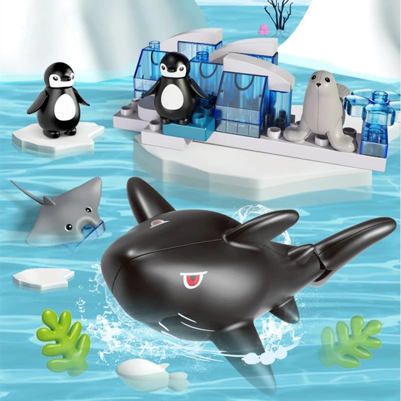 Big Building Blocks Zoo Animal Figure Accessories Frog Snail Dog Comptatible Large Bricks Children Kids Assembly Toys Party Gift