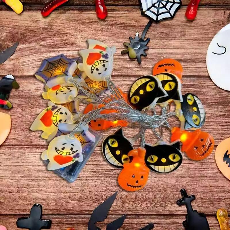 1PC Halloween LED String Lights Spider Web Ghost Pumpkin Festival Decoration Lamp Atmosphere Lighting For Holiday Home Decor