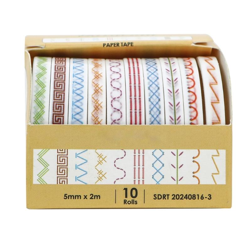 10 Rolls Vintage Decorative Tape Scrapbooking Decorative Tape 5mmX2M for Scrapbooking Journal Notebook Photo Frame