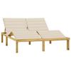 Day and Night - Day and Night Double Lounger and Cream-impregnated Pine Wood Cushions