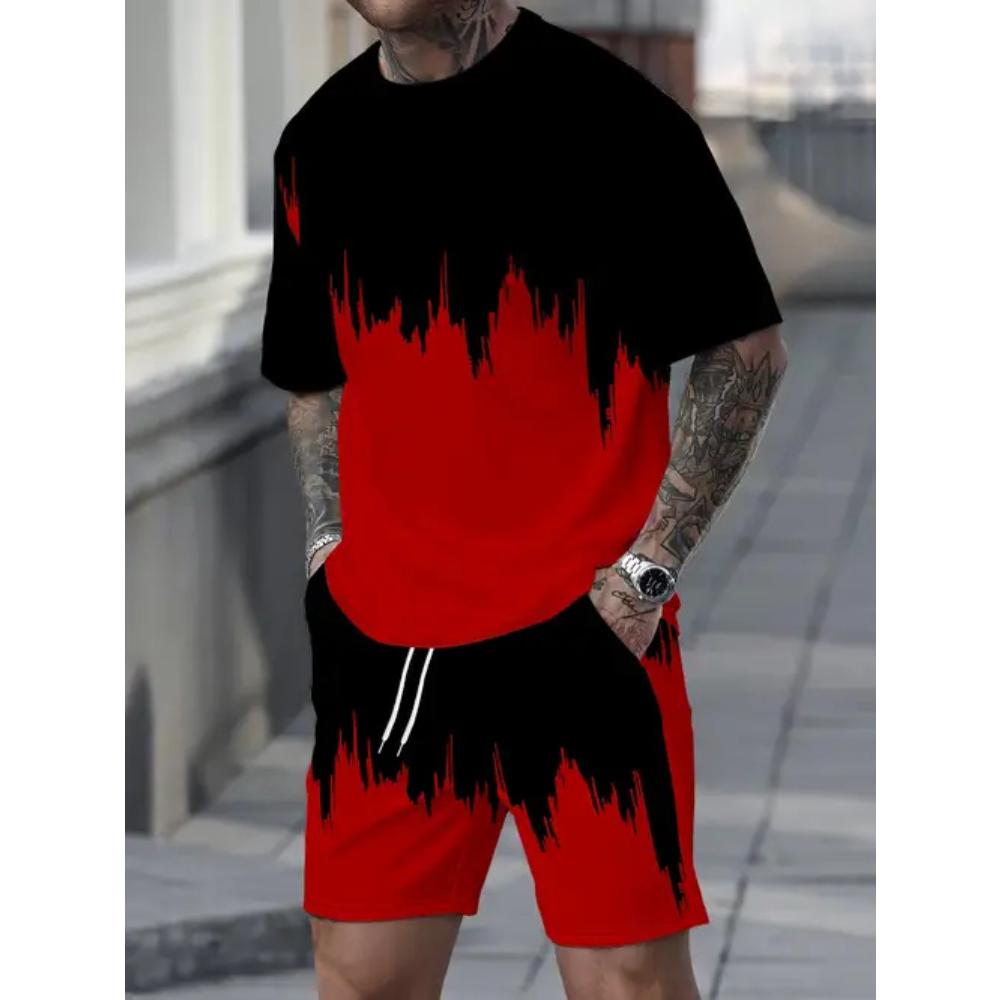 Casual Loose Sports Suit Fashionable Men's Versatile Short-sleeved Shorts Breathable Suit Comfortable Unisex Sports Clothing