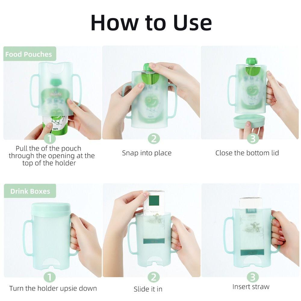 Plastic Food Pouch Holder Comfortable Milk Box Holder Juice Box Holder  for Baby