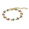 Stainless Steel Charm Cherry Bracelet for Women Bohemian Colorful Fruit Metal Chain Bracelets Party Holiday Wrist Jewelry