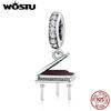 WOSTU 925 Sterling Silver Charms Grand Piano Pendant Dazzling Bead Fit Original Bracelet Necklace For Women Jewelry CQC1733