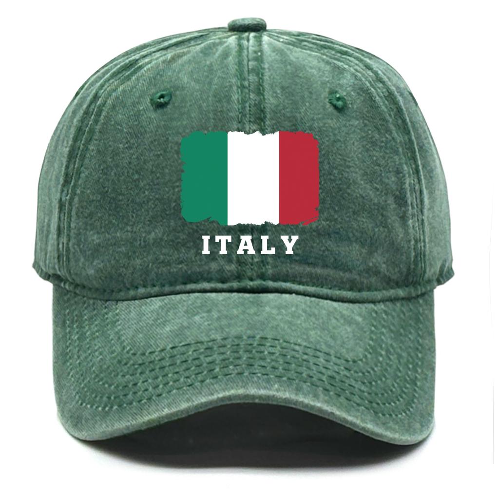 1 Pcs Flag Of ITALY Print Adjustable Baseball Caps Washed Cotton Caps For Woman Unisex Vintage-Inspired Snapback Baseball Hat