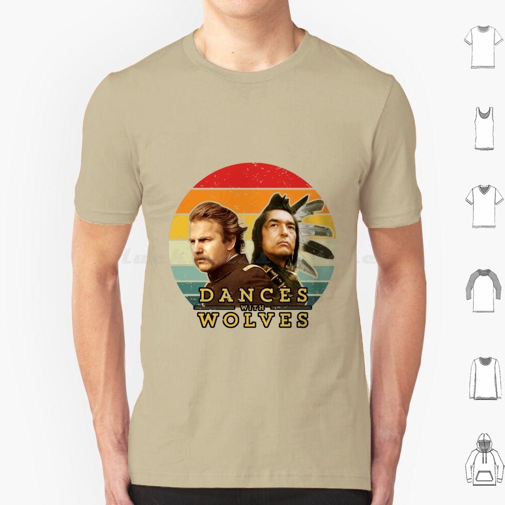 Dances With Wolves T Shirt Big Size 100 Cotton Dances With Wolves Man Movie Animals Nature Dances Moon Music Retro Western