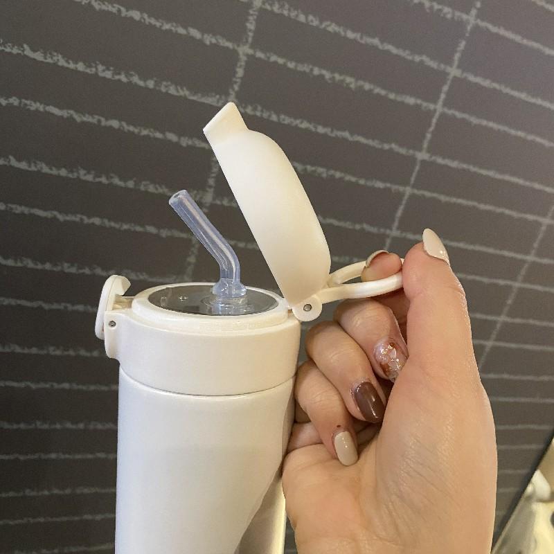 Új Rozsdamentes Acél Pattintható Fedeles Termosz Bögre Mini Dupla Vákuumos Egyenes Bögre Aranyos Egyszerű Borsó Bögre