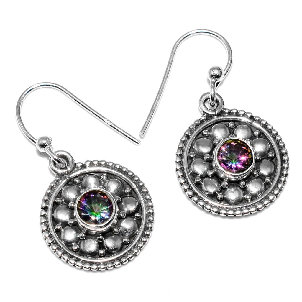 Natural Larimar Gemstone Earrings Solid 925 Sterling Silver Handmade Earrings Jewelry Gift For Women And Girls E-449