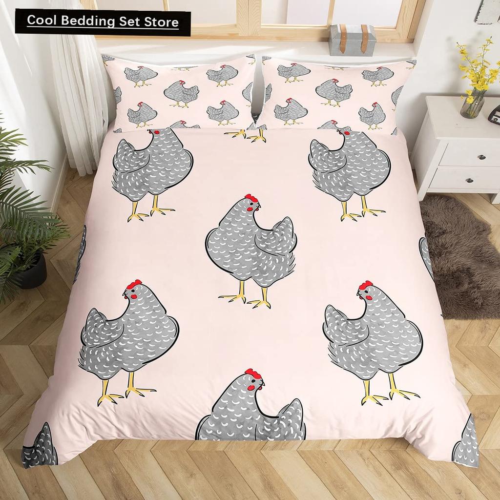 Uroczy kaczor król królowa poszwa na kołdrę kreskówka biała gęś zestaw pościeli zabawny wiejski zwierzęcy poszwa na kołdrę poliestrowa poszwa na kołdrę