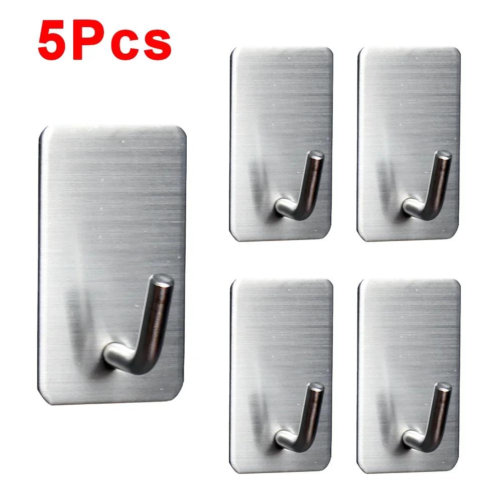 1-10 szt. Samoprzylepny haczyk Stal nierdzewna Haczyk do wieszania na ścianie Duży Wieszak Haczyk Organizer łazienkowy Wieszak na ręczniki Wielofunkcyjny półka do kuchni