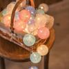 LED Colorful Cotton Ball Lights for Cross-border Christmas, Bedroom Decor, Birthday, and Festival Small String Lights.