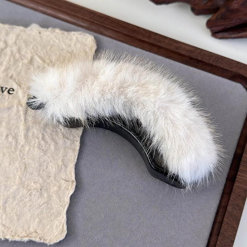 

Осень Зима Новые Пушистые Заколки-клипсы Банан Закручивающиеся Зажимы Пряжки Ободки для Женщин Девушек Элегантные Заколки Модные Плюшевые Заколки