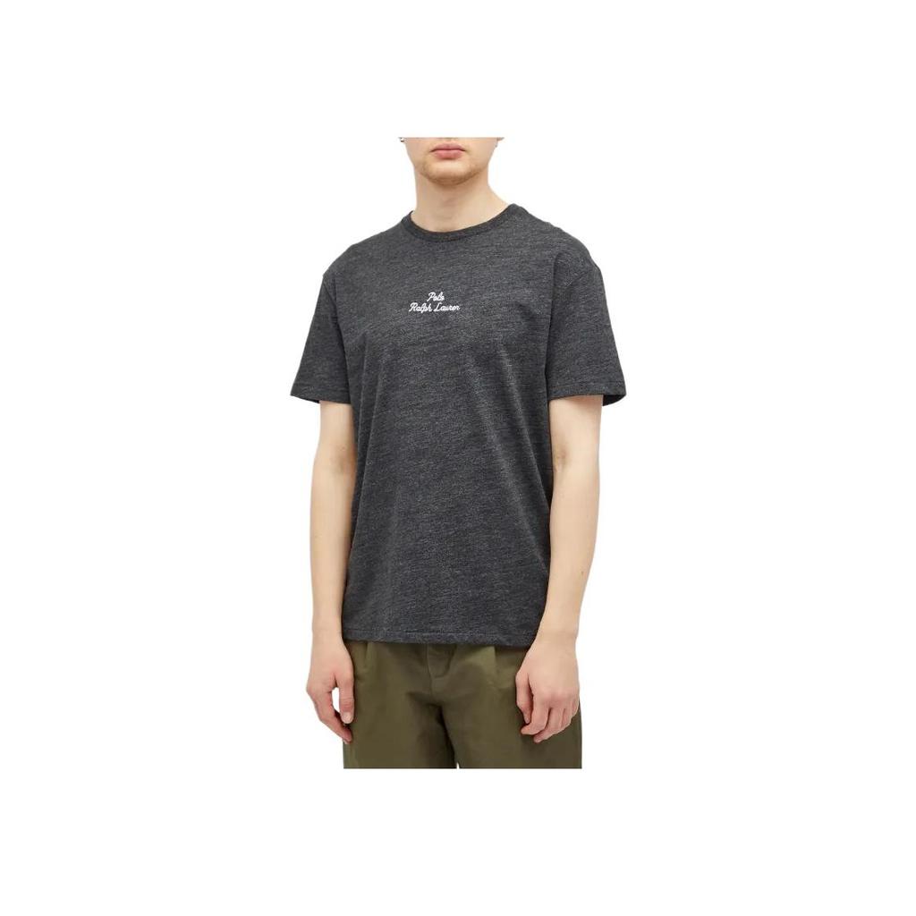 Polo Ralph Lauren Embroidered Drop Shoulder Round Neck Short Sleeve T-Shirt Men Tops Black 710936585-022