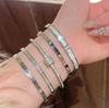 Light Luxury High-End Full Diamond Bracelet Women'S Silver Titanium Steel Bracelet Bracelet Couple Hand Jewelry