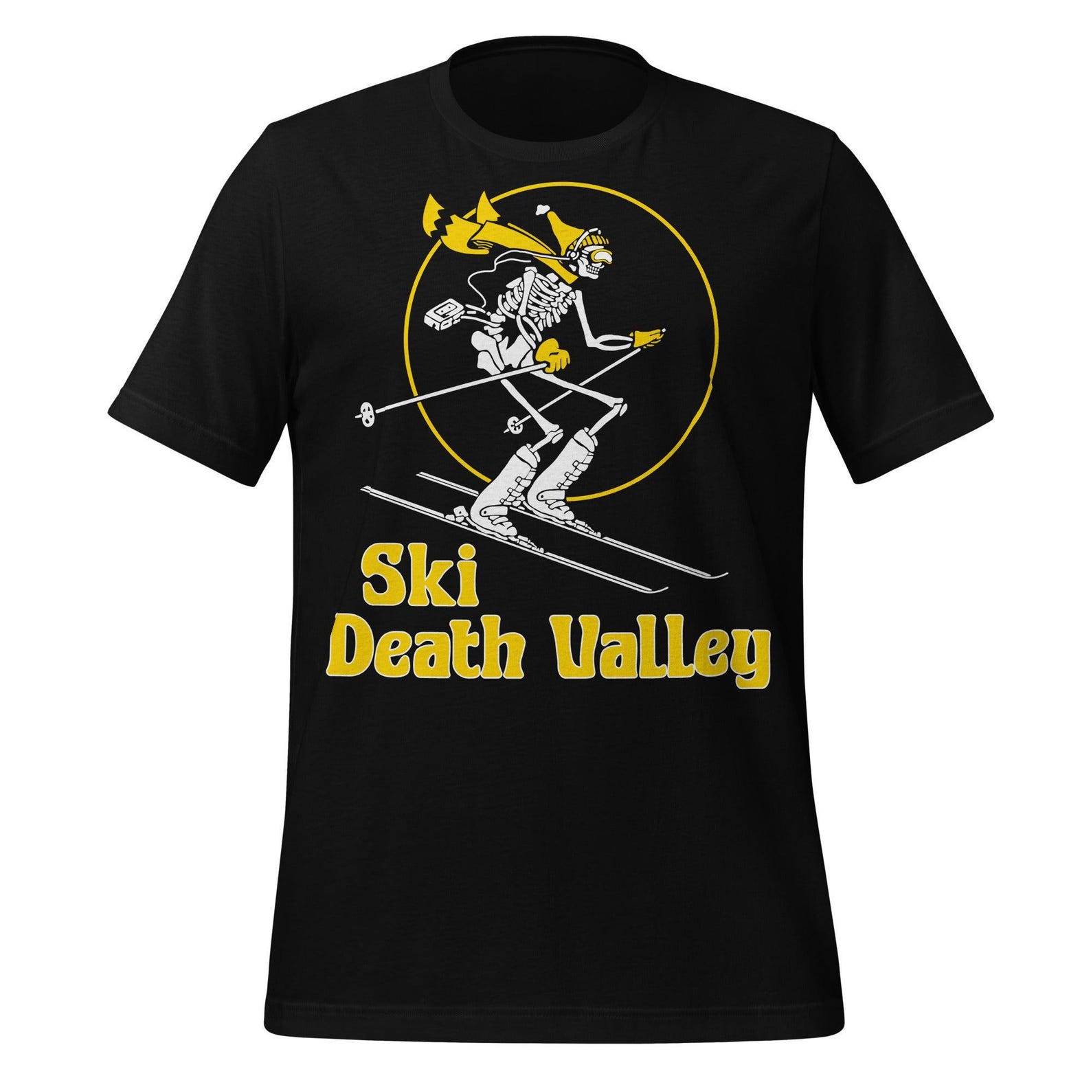 Retro Ski Skeleton T-Shirt: Death Valley Vintage Style XL