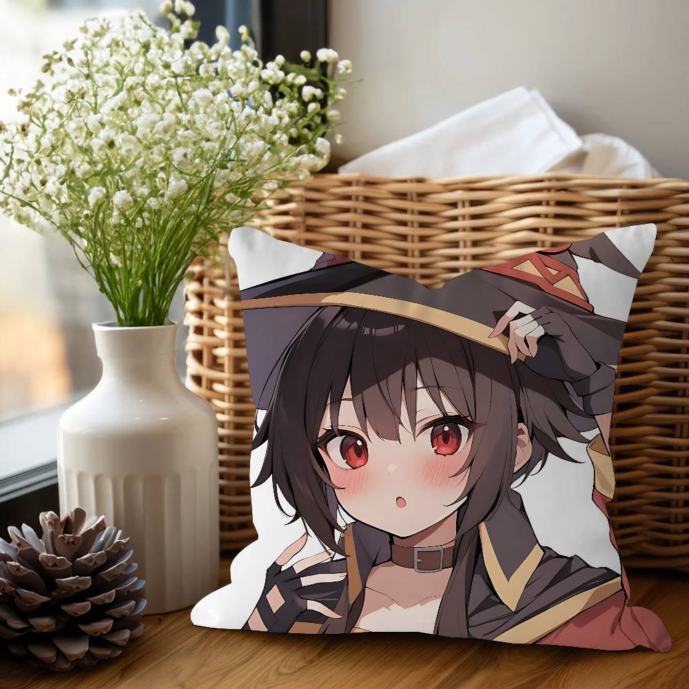 Konosuba-Anime-M-Megumin Personalized Pillow Cover Kids Bedroom Wild Party Decor Pillowcase Kid Birthday Shower Gift