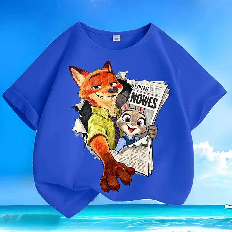 Summer Mania 'Zootopia' Children's T-Shirt Nick and Judy Cartoon Print
