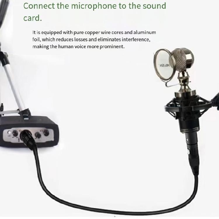 Recording XLR Signal Cable 3 Pin Male To Female, Flexible Line for Desk Side Source, Voice Use, and Stream Work