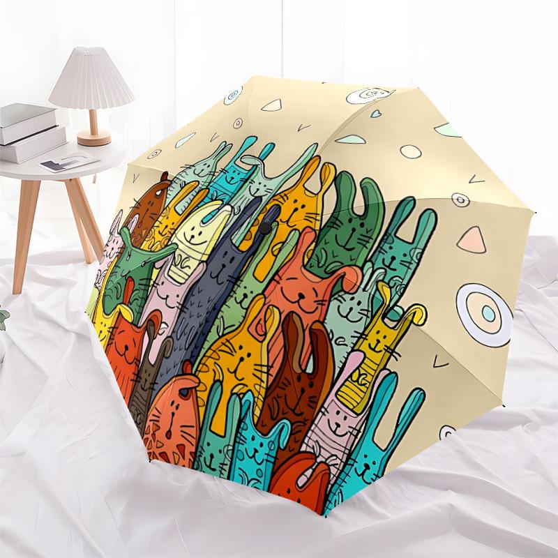 1pc Bunny Party Automatic Open/Close Umbrella with Folding feature Compact Travel Umbrella, Lightweight design, for Commuting, Business126