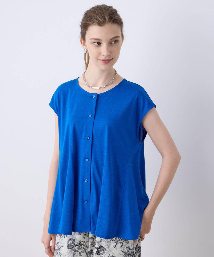 Le Souk Holiday Flared Blue Women's Blouse, 291173,