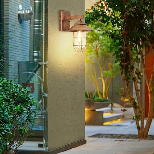 KAWELL Outdoor Porch Light, Entryway Light, Industrial and Antique Style, Indoor/Outdoor Use, Gate Post Light, Wall Mounted, Weatherproof, Garden Ligh
