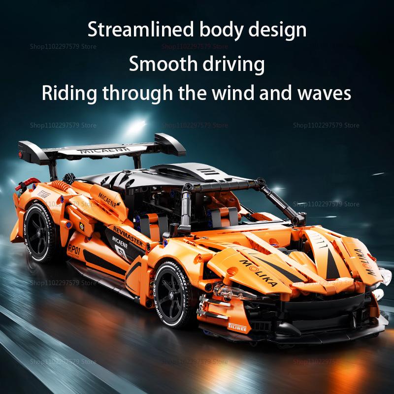 2025 New 1:14 Scale Racing Car 1200PCS RS12 Technical Series Model Sports Car Building Blocks Set Kit STEM Toy Kids Adults Gifts
