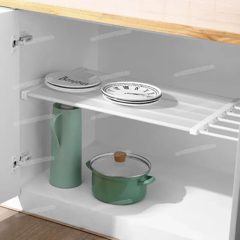NEW Adjustable Closet Organizer Kitchen Storage Shelves Space Saving Wardrobe Wall Mounted Rack Home Appliance Cabinet Holder1pc