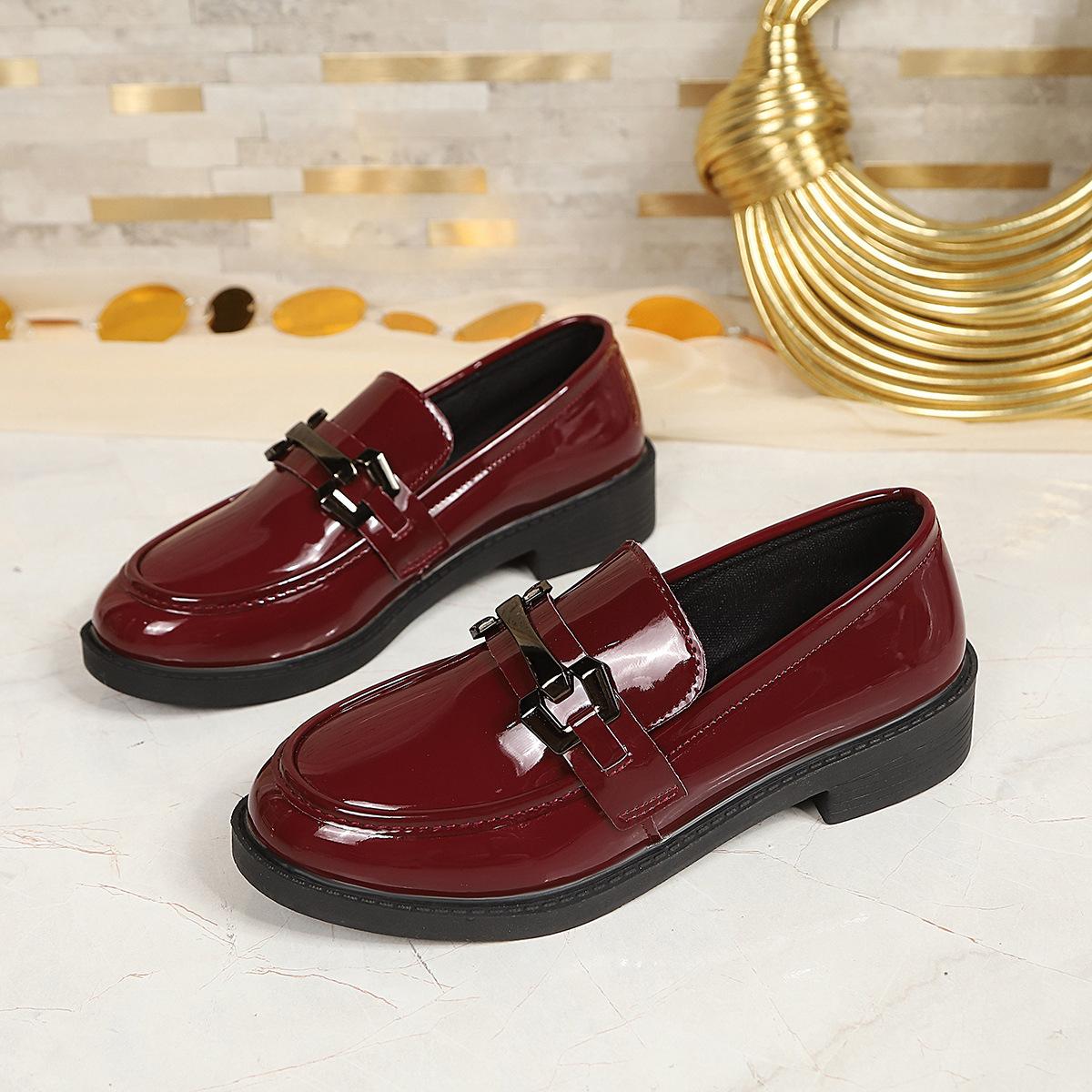 Anti-slip Leather Shoes, New Style, Women s Shoes 35 бордовый