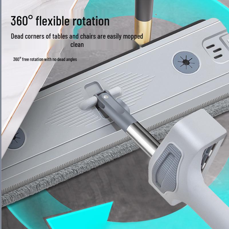 Foldable Flat Wet/Dry Mop with Bucket - Hands-Free, Free Shipping
