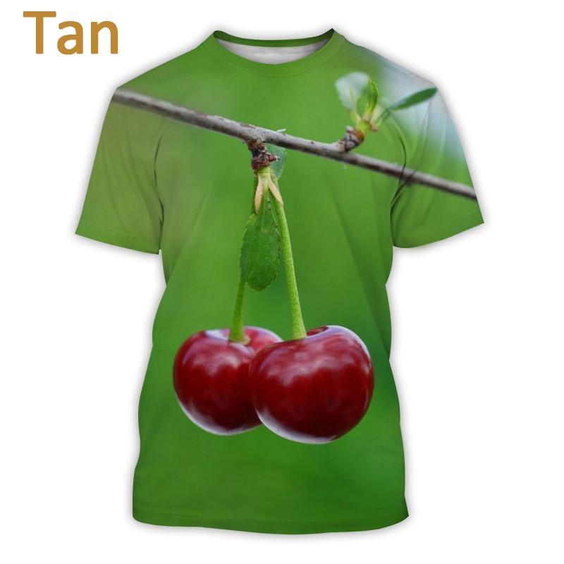 Fruit Cherry 3d Printed T-shirt Men Women Summer Short Sleeve T-Shirt Fashionable Comfortable Casual Breathable O-Neck T-Shirts