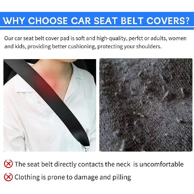 2 Set Car Seat Belt Covers with Cute Bow for Women Girls Kids, Seat Belt Cover Pad for Shoulder Protector,Soft Auto Seat Belt Cover, Seat Belt