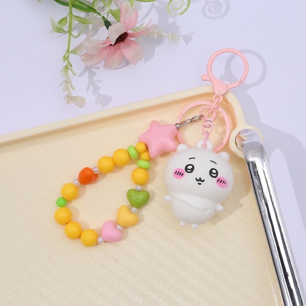Kawaii PVC 3D Figure Keychain Cute Usagi Hachiware Ushachi Cartoon Pendant Bag Charm & Key Ring Party Birthday Perfect Gift
