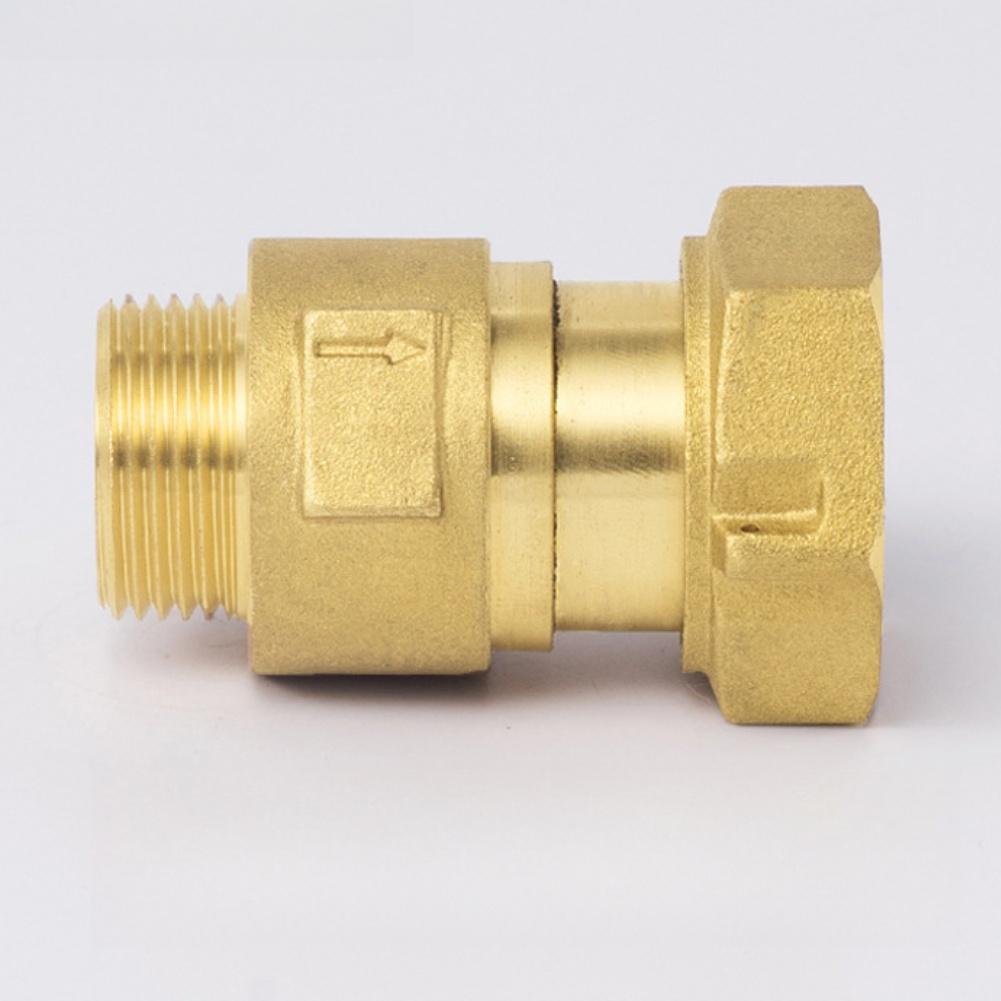 Telescopic Swing Brass Check Valve Way for Water Meter Systems Easy Install Threaded Connector DN15 DN20 DN25 Sizes