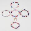 Artificial Crystal Bracelet Elastic Bracelet Independence Day Handmade Bracelet Stackable Bracelets for Adding Charm