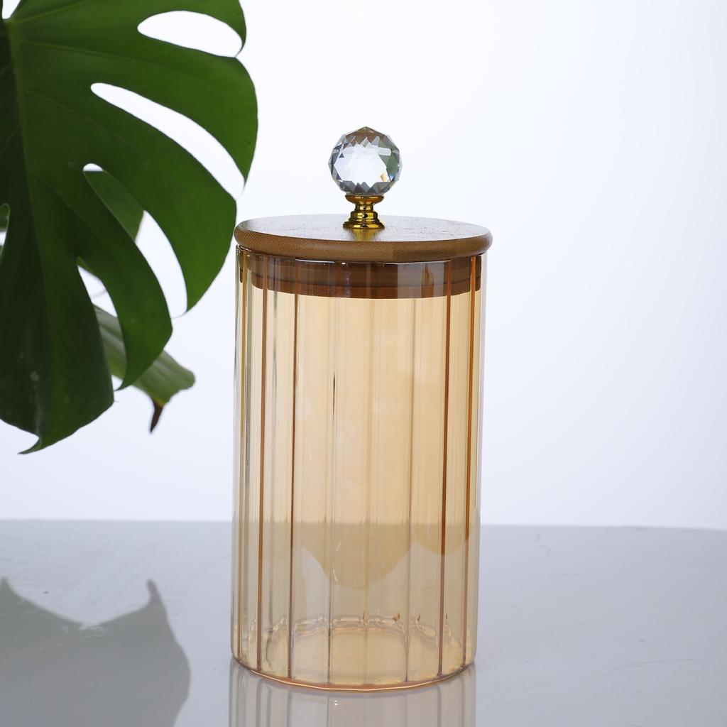 Vertical transparent glass sealed tank Household kitchen Multifunctional storage tank Tea snacks Candy storage tank