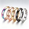 Korean Style 4MM Colorfast Stainless Steel Couple Ring for Women