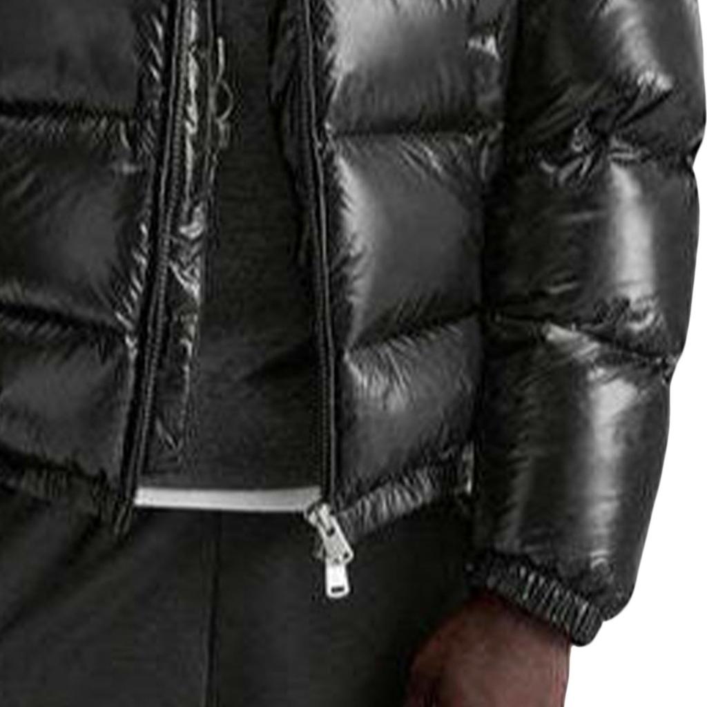 Giacca casual da uomo a maniche lunghe con cappuccio imbottita in cotone a tinta unita, Cappotto da uomo caldo e spesso con tasche larghe