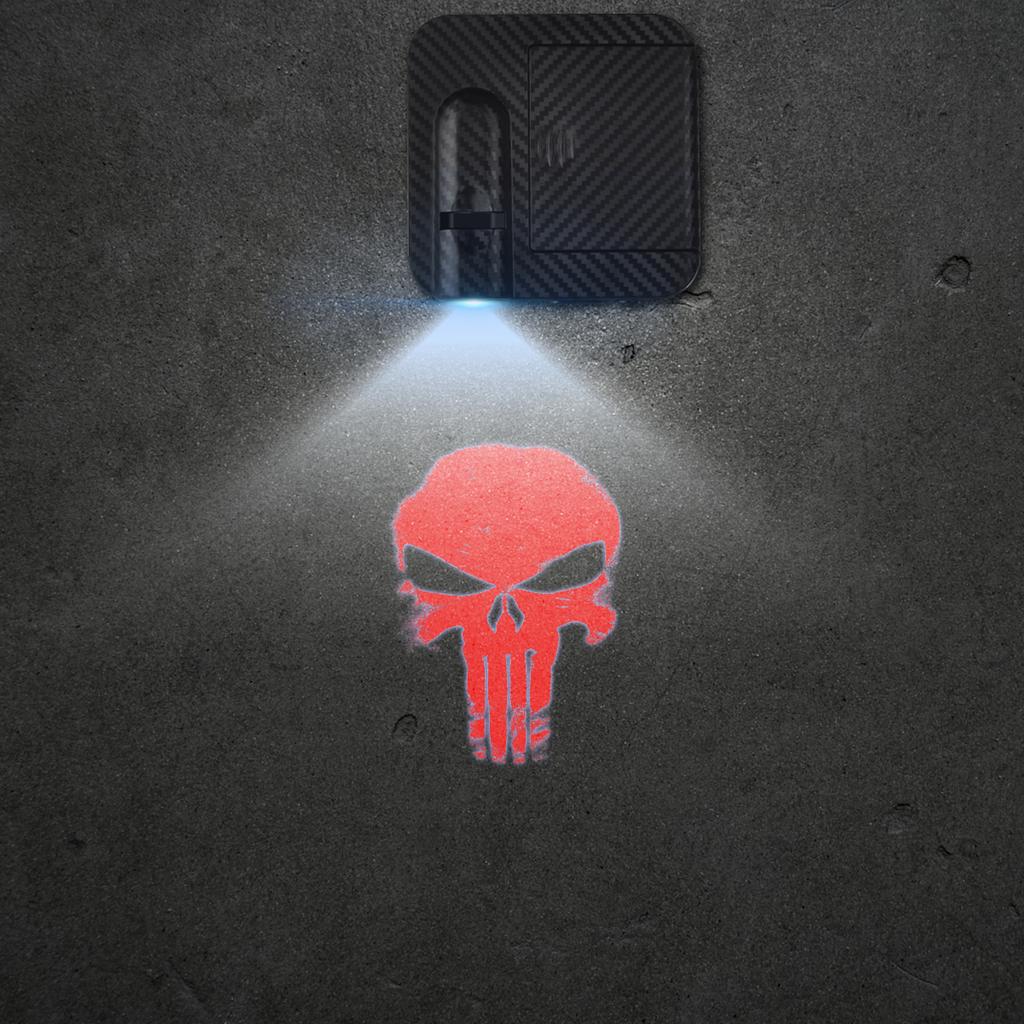 1/2PCS Skull Head Car Door Welcome Lights Laser Projector Logo Wireless Sensing For Jeep Wrangler Opel Hyundai Volvo Ford Dodge ALY1