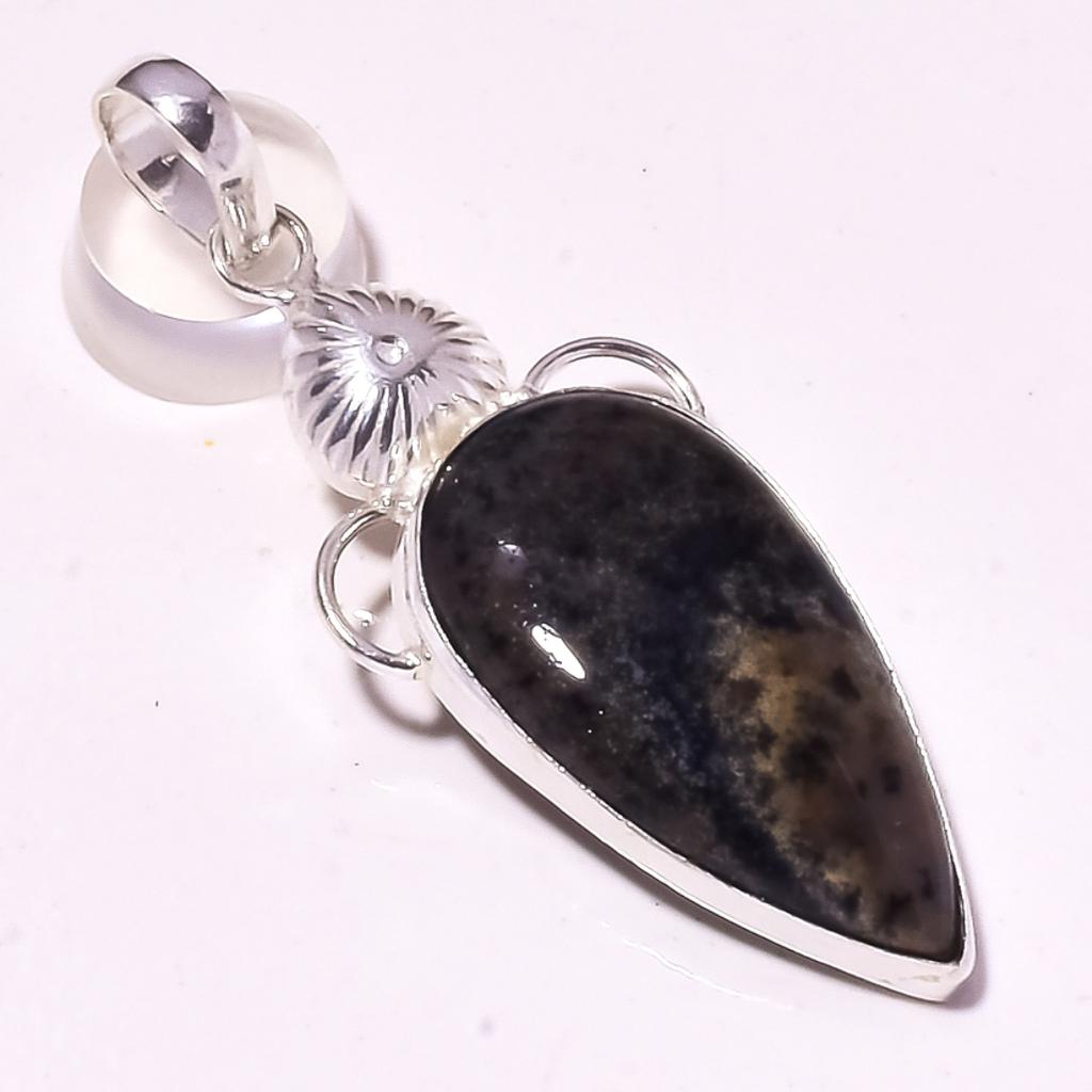 Pandantiv cu piatră prețioasă de opal dendritic, lucrat manual, cadou etnic de ziua de naștere, 2" f9W90