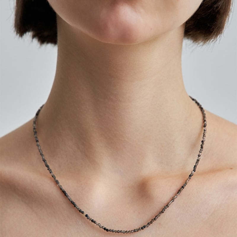 FLIT SAND GEM BALL NECKLACE (BLACK)