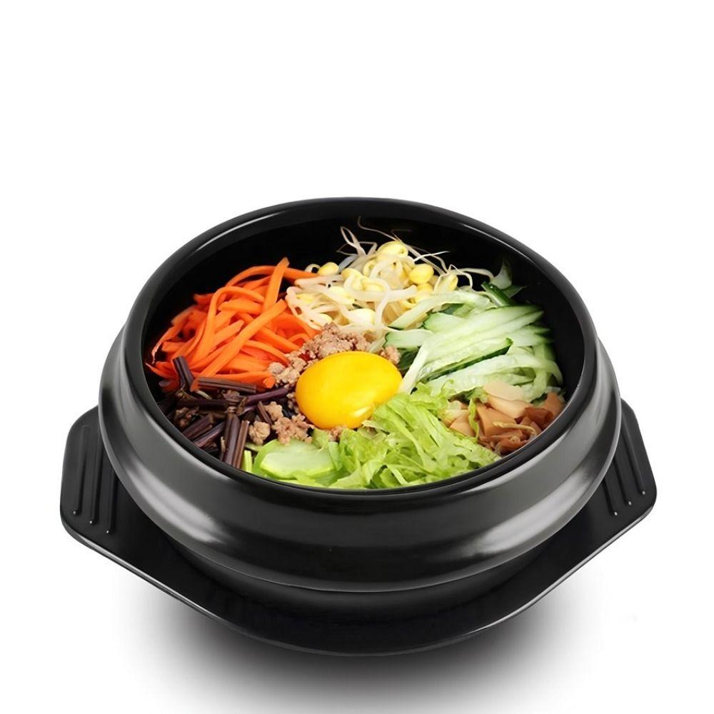Heat-resistant Korean Stone Pot with Tray Ceramic Soup Pot Stew Pot Stew Pots  Ramen