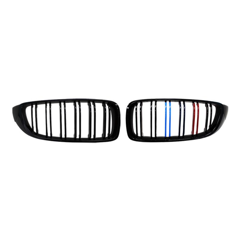 Car Front Bumper Grille Racing Grill For BMW 4 Series F32 F33 F36 M3 F80 M4 F82 12-18 Dual-Slat Glossy Black Accessories